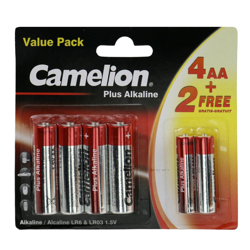 پک 2 4 باتری قلمی و نیم قلمی Camelion Plus Alkaline 1.5V