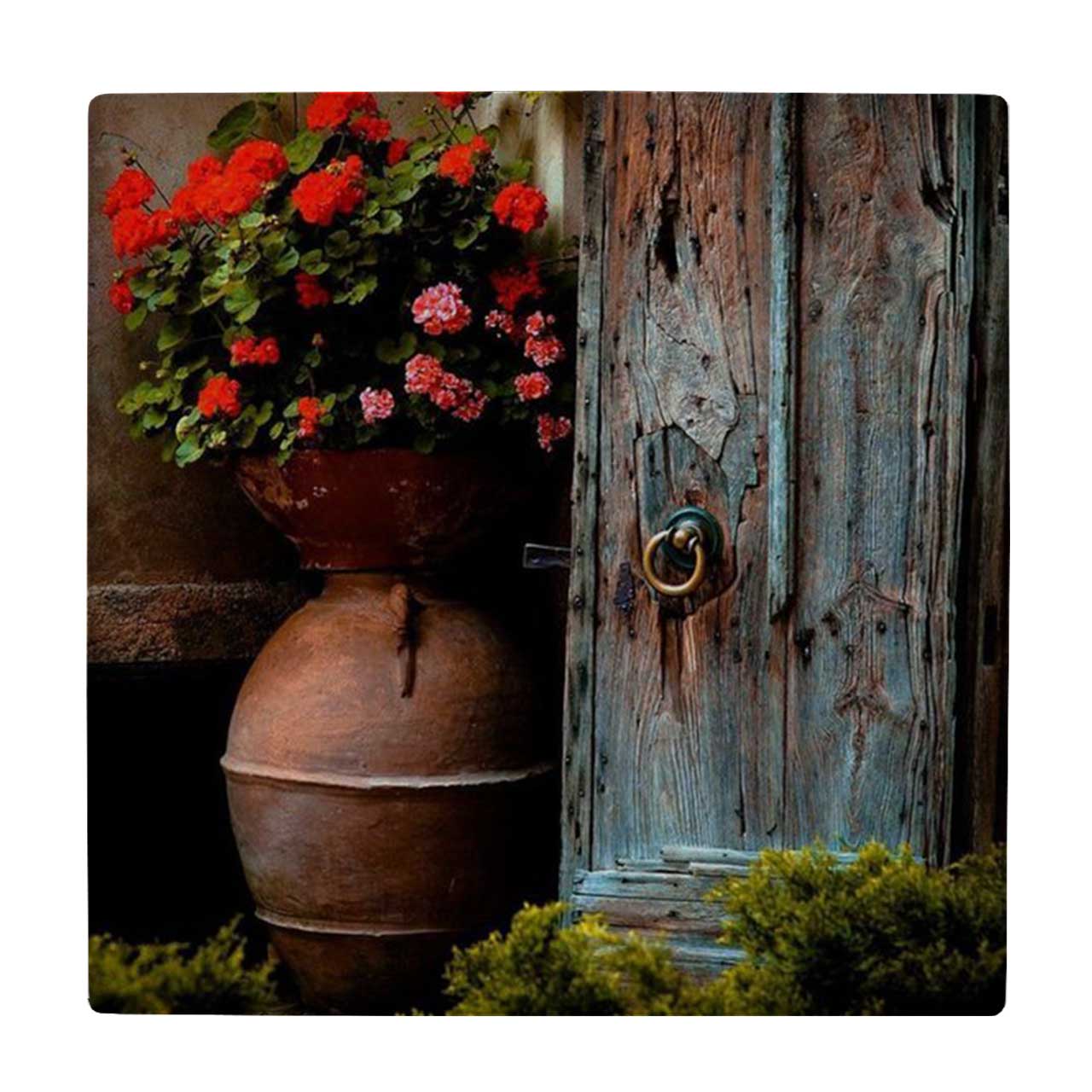  کاشی کارنیلا طرح در قدیمی و گلدان گل کد wk4586