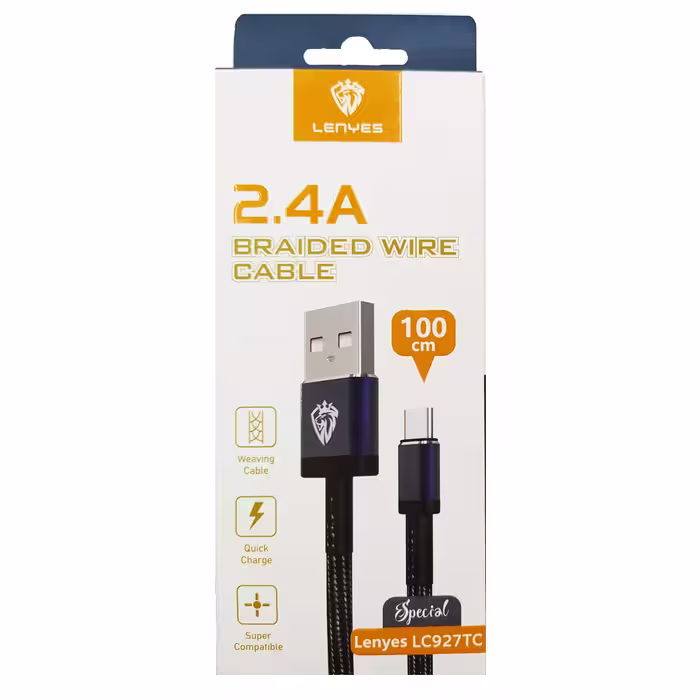 کابل تبدیل usb به usb-c لنیز مدل LENYES LC927TC طول 1 متر