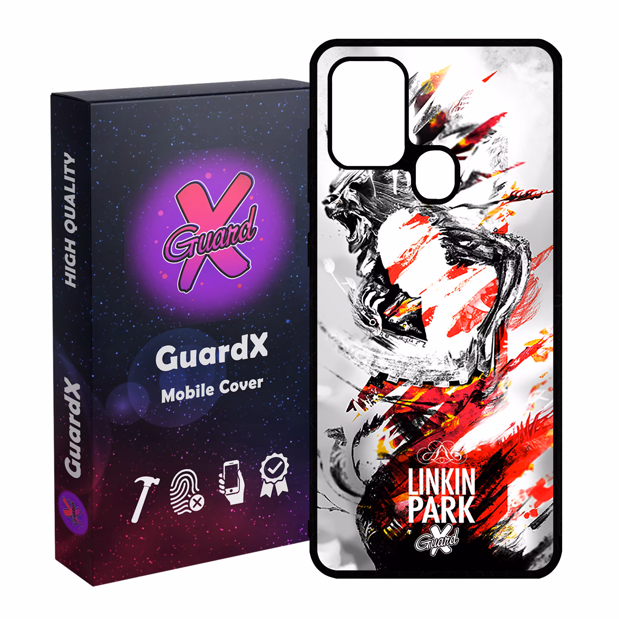 کاور گارد ایکس طرح Linkin Park مدل Glass10082 مناسب برای گوشی موبایل سامسونگ Galaxy A21s