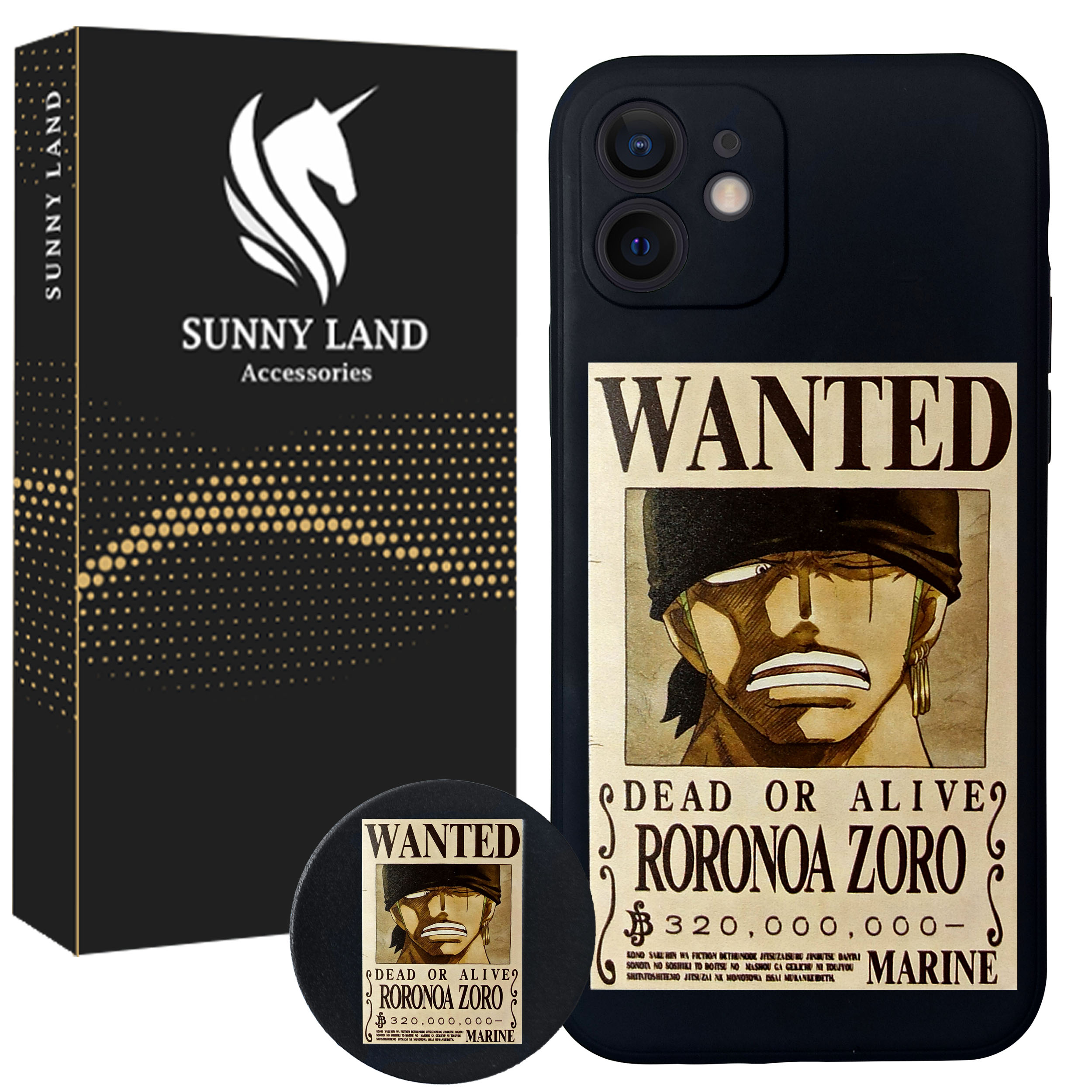 کاور سانی لند طرح Zoro مناسب برای گوشی موبایل موبایل اپل iPhone 12 به همراه پایه نگه دارنده