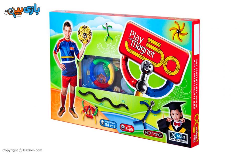 اسباب بازی سبک خمیده 94 تکه مگنت