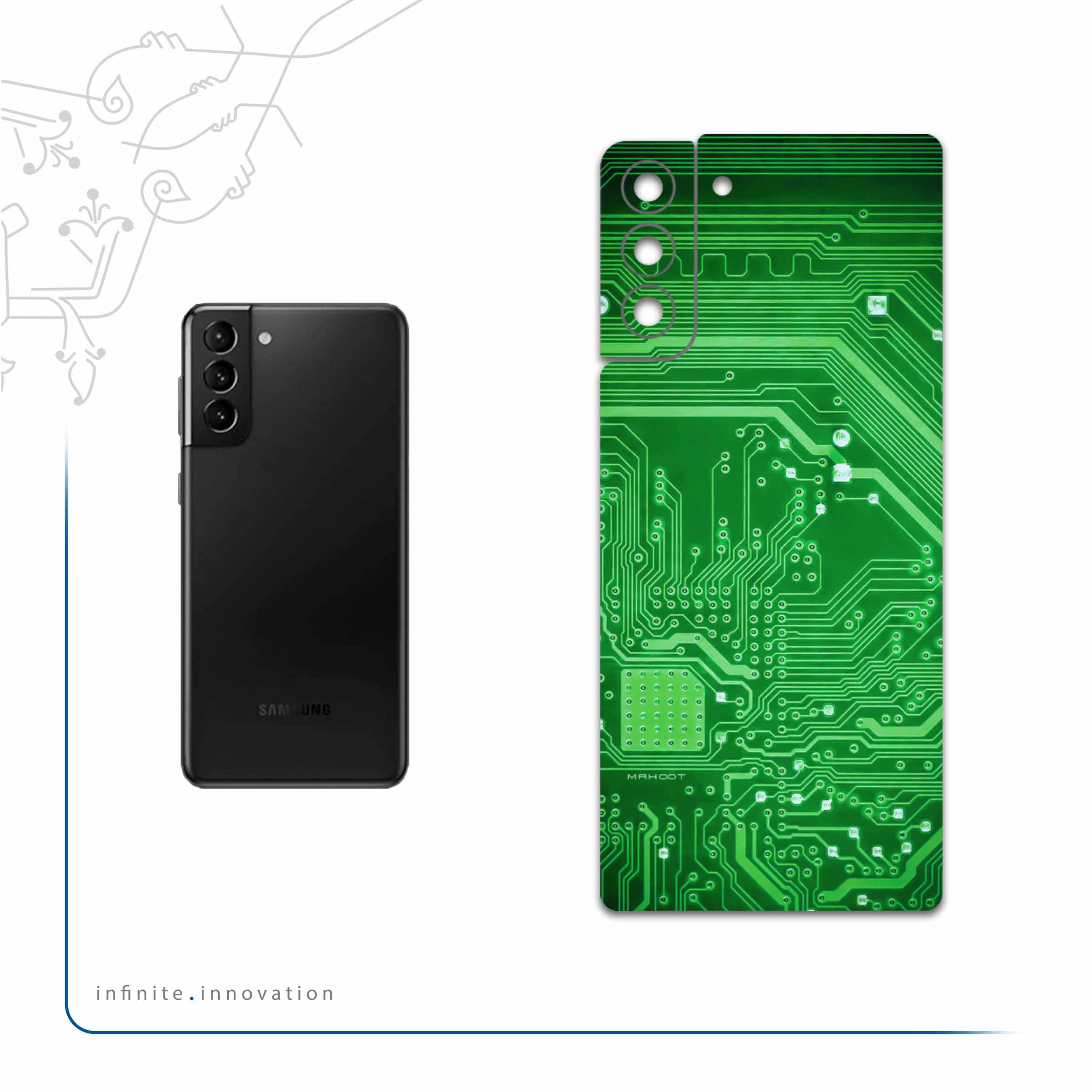 برچسب پوششی ماهوت مدل Green-Printed-Circuit-Board مناسب برای گوشی موبایل سامسونگ Galaxy S21 Plus 5G