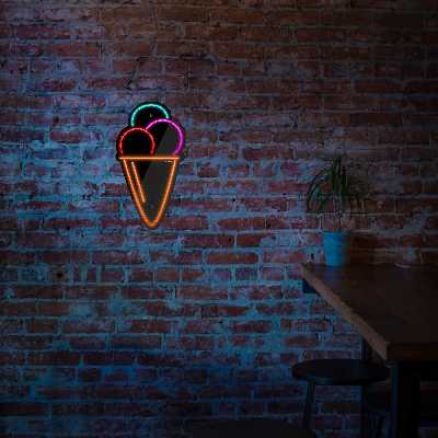 چراغ دیواری نئون دیزاین طرح Ice-Cream-BL_MLC