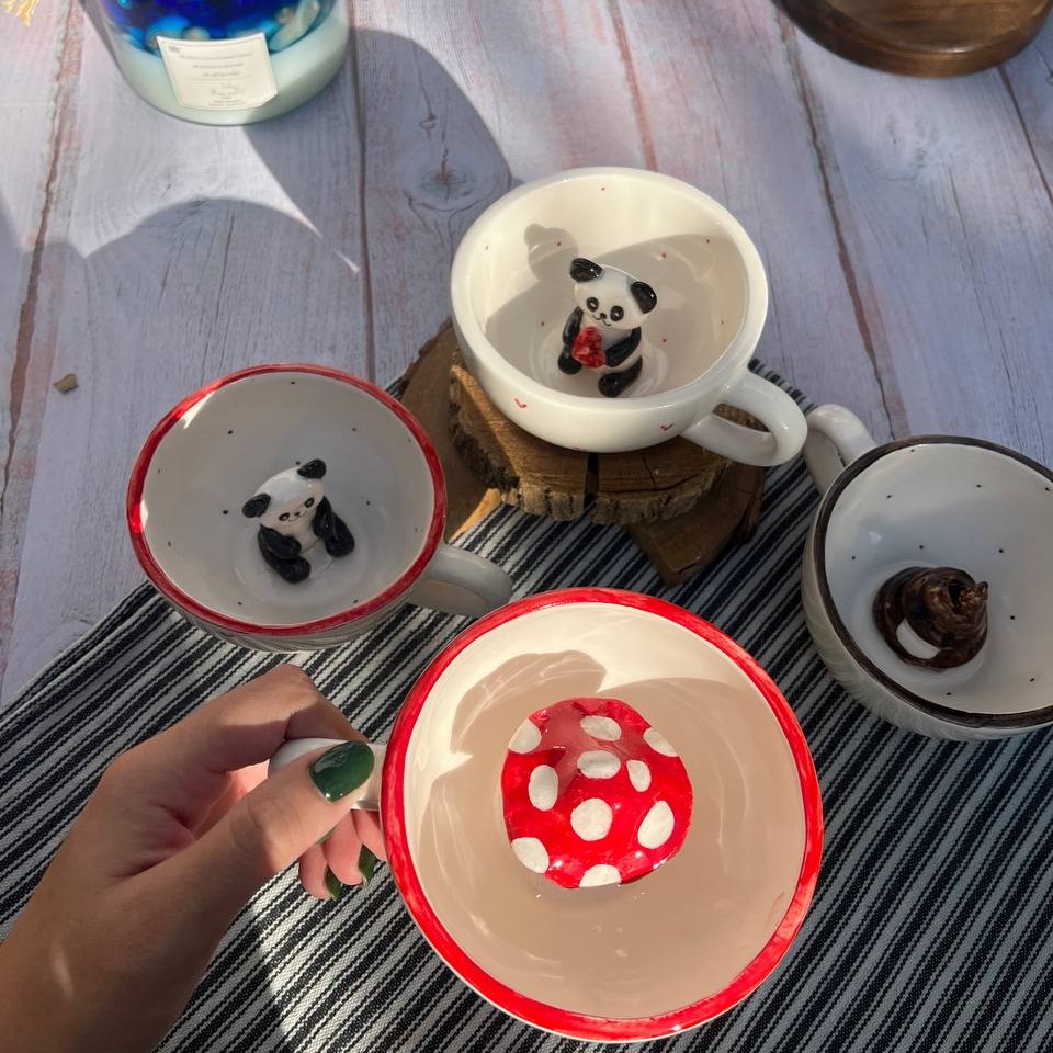 ملگ لته خوری سرامیکی با عروسک برجسته قابل استفاده روزانه