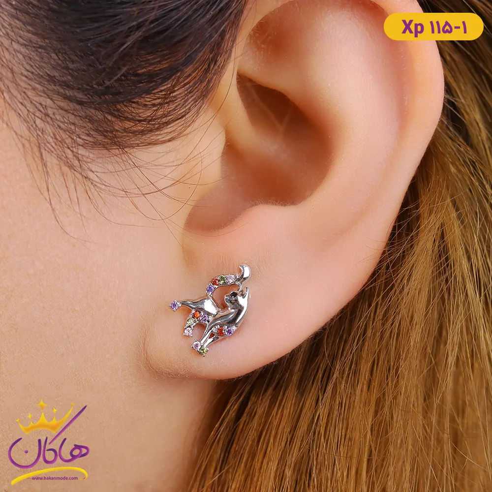 گوشواره استیل زنانه طرح گربه | xp 115