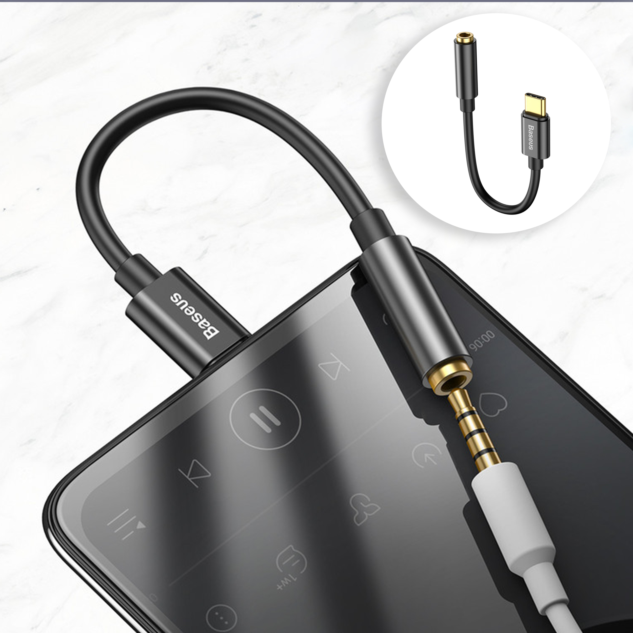 مبدل USB-C به AUX باسئوس مدل CATL54-01