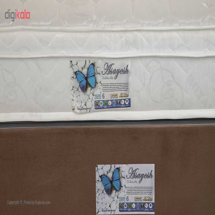 تخت خواب یک نفره آسایش باکس مدل AKA69 سایز 200 × 90 سانتی متر به همراه تشک طبی فنری