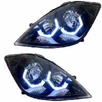 خرید چراغ جلو اسپرت تیبا طرح BMW سه بعدی (چپ و راست) سفید | اتوموبی