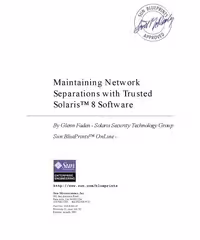 خرید و دانلود نسخه کامل کتاب Maintaining Network Separations with Trusted Solaris 8 Software