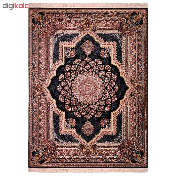 فرش ماشینی زمرد مشهد مدل دیبا زمینه سورمه ای