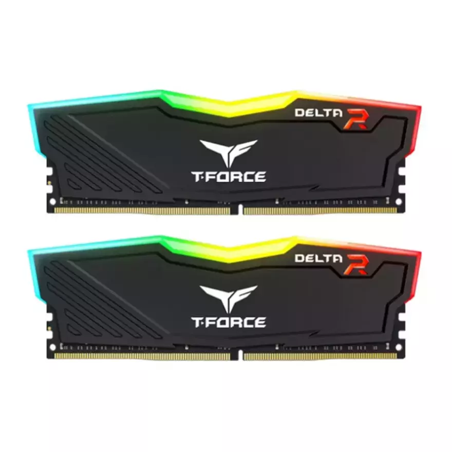 رم تیم گروپ T-Force DELTA Black RGB 64GB 32GB×2 3200Mhz CL16