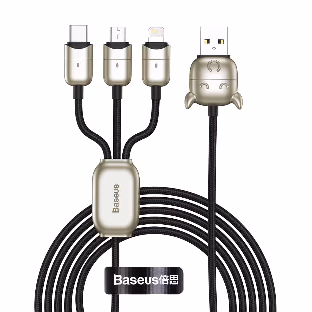 کابل تبدیل USB به USB-C / microUSB / لایتنینگ باسئوس مدل CAMLT-YE01 طول 1.2 متر