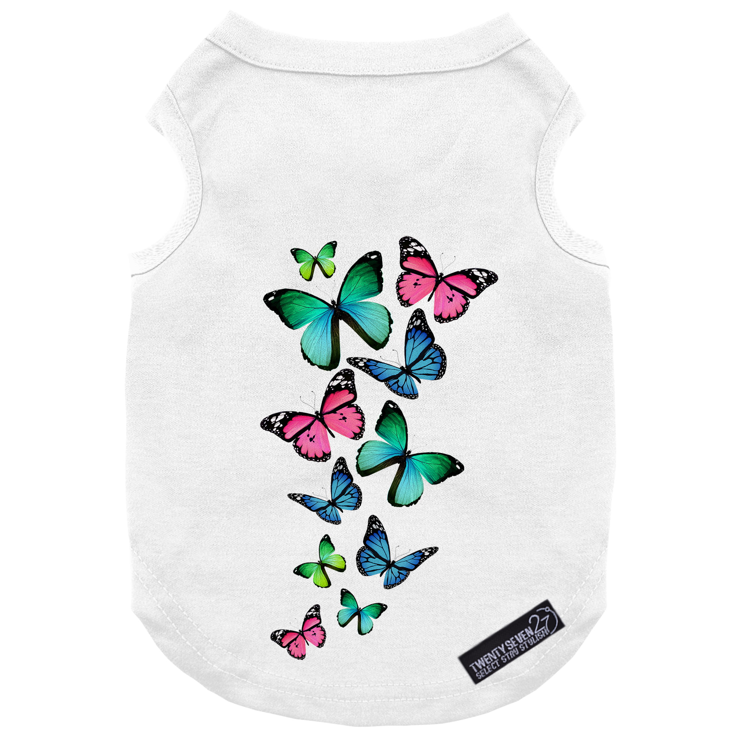 لباس سگ و گربه 27 طرح Butterfly Color کد MH906 سایز S