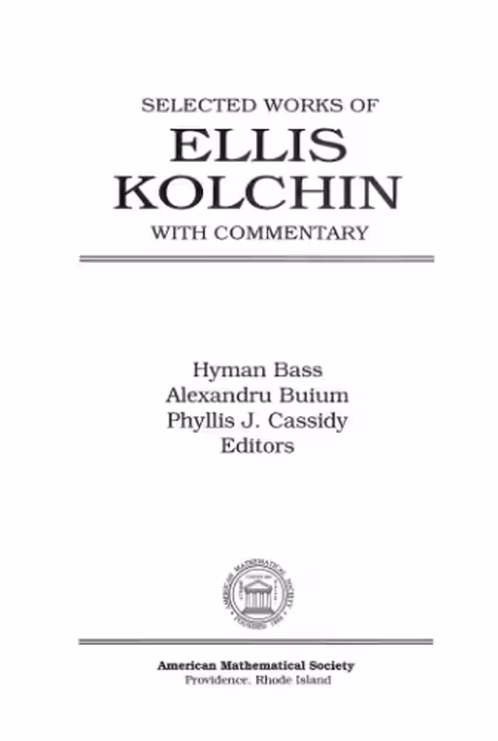 خرید و دانلود نسخه کامل کتاب Selected works of Ellis Kolchin with commentary
