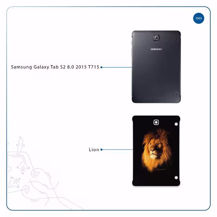 برچسب پوششی ماهوت مدل Lion مناسب برای تبلت سامسونگ Galaxy Tab S2 8.0 2015 T715