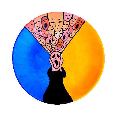 بشقاب سفالی دیوارکوب طرح جیغ