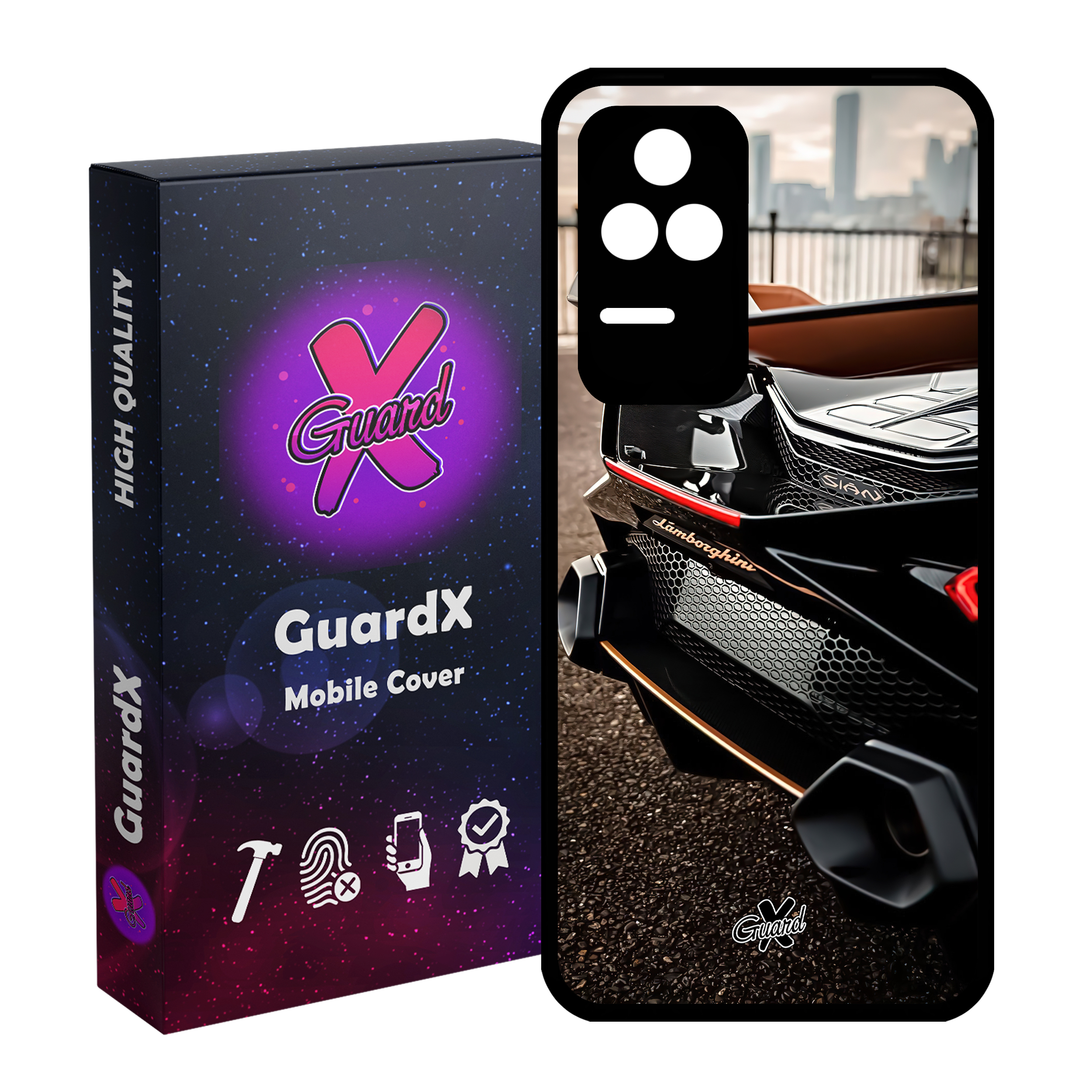 کاور گارد ایکس طرح لامبورگینی مدل Glass10492 مناسب برای گوشی موبایل شیائومی Poco F4/Redmi K40S