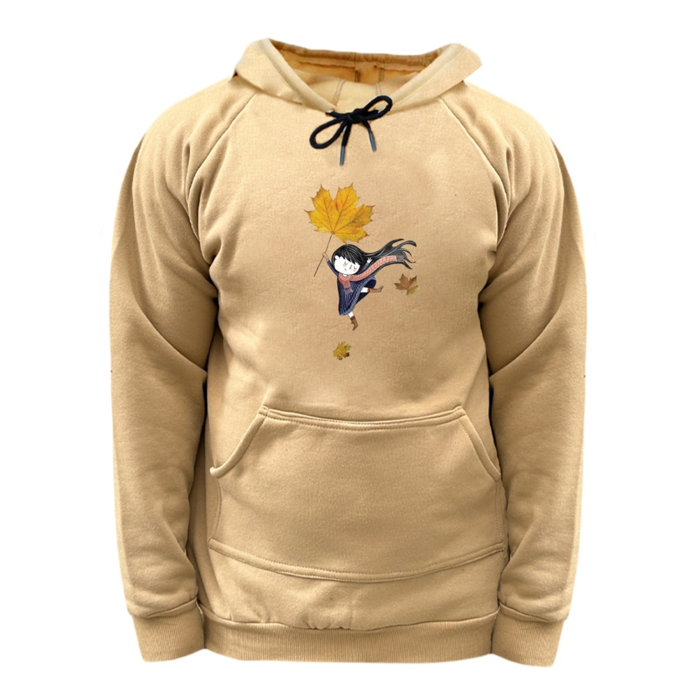 هودی زنانه مدل دخترک پاییزی کد 1 رنگ کرم