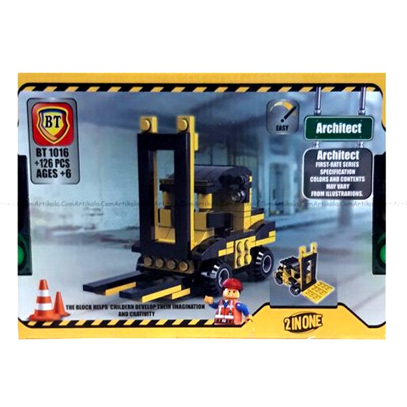 لگو ماشین راهسازی مدل لیفتراک 126 قطعه bt 1016