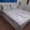سرویس ملحفه مدل کشدوز niki05.25 طرح برفک کد 160  دو نفره سه تکه