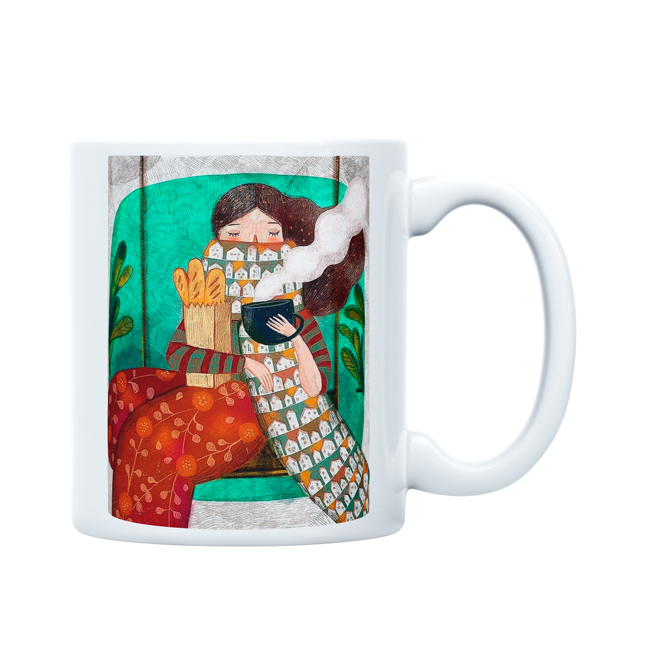 ماگ مدل دختری با فنجان نوشیدنی کد m1999