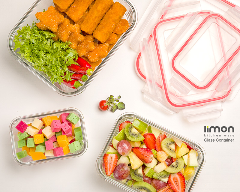 ست ظرف شیشه ای مستطیل کد محصول : 180635