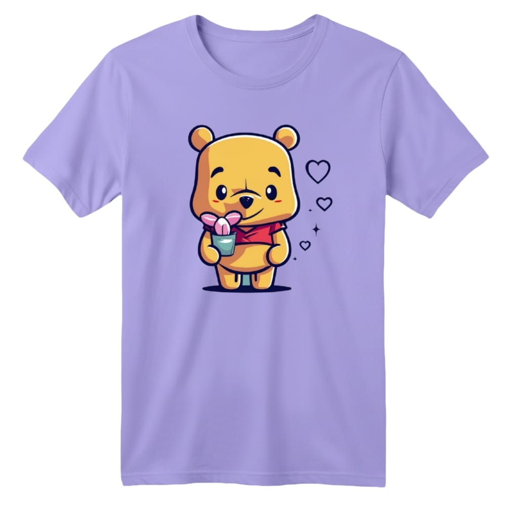 تی شرت آستین کوتاه بچگانه مدل پو کد 57 رنگ یاسی