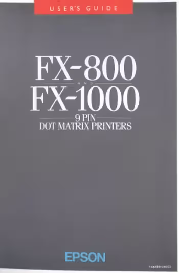 خرید و دانلود نسخه کامل کتاب FX-800 and FX-1000 9-Pin Dot Matrix Printers. User’s Guide