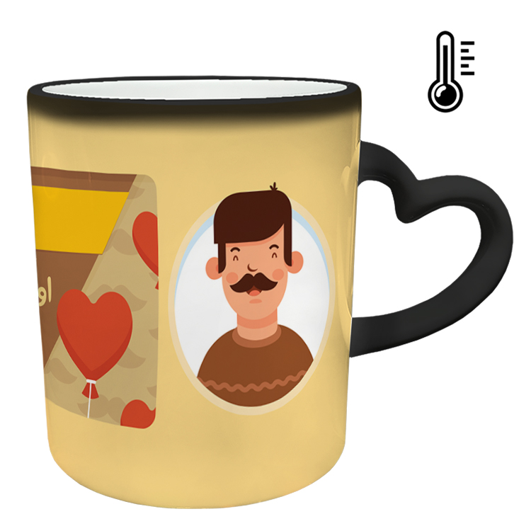 ماگ حرارتی مدل دسته قلبی طرح روز پدر کد 68
