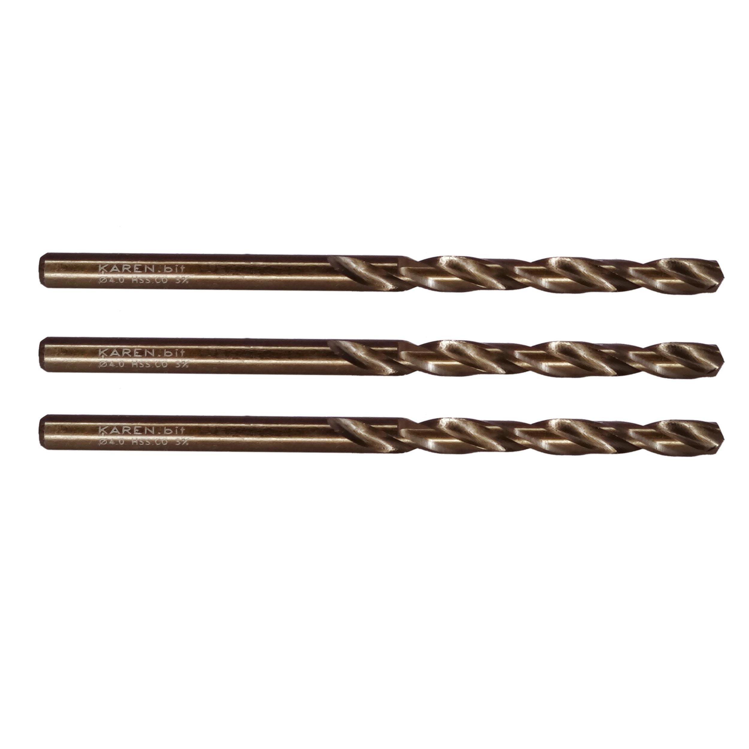 مته فلز کبالت کارن مدل ART-KRN-4.2M سایز 4.2 میلی متر مجموعه 3 عددی