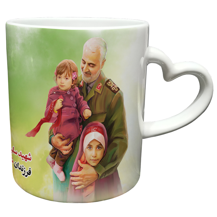 ماگ مدل دسته قلبی طرح سردار سلیمانی کد 95