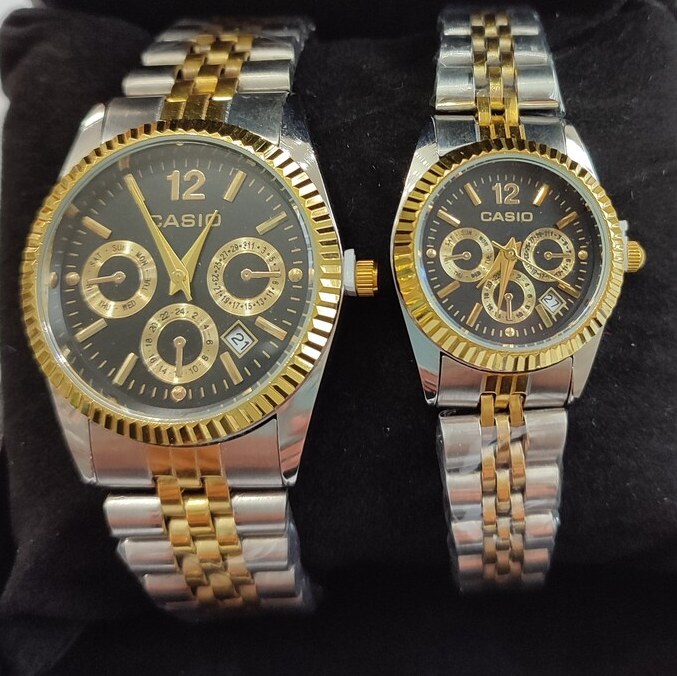 ساعت ست کاسیو ضد آب رنگ ثابت تقویم دار