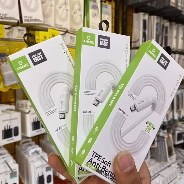 کابل شارژ سیلیکونی X-HAN
قابلیت فست شارژ و Quick Charge 
شدت جریان خروجی 3.1 آمپر
طول کابل  1 متر