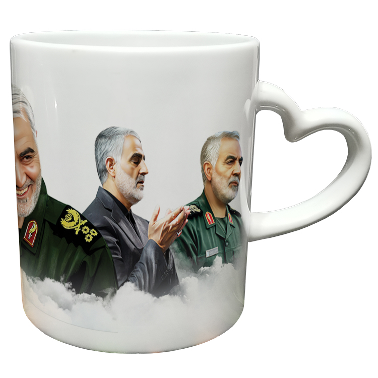 ماگ مدل دسته قلبی طرح سردار سلیمانی کد 79