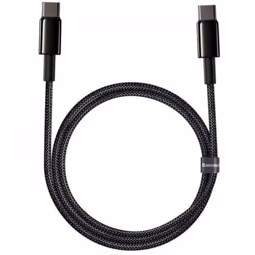 کابل تبدیل فست شارژ Baseus Tungsten Gold CATWJ-01 PD 5A Type-C To Type-C 1m