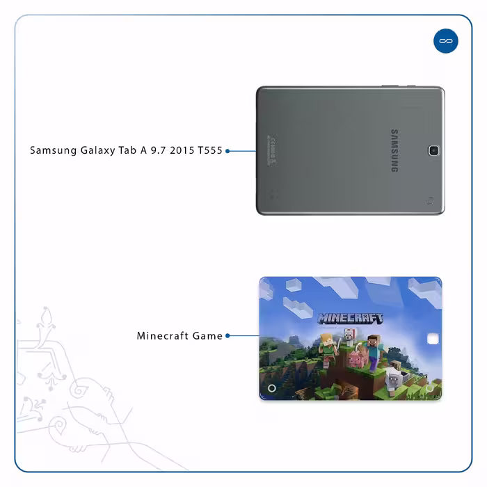 برچسب پوششی ماهوت مدل Minecraft-Game مناسب برای تبلت سامسونگ Galaxy Tab A 9.7 2015 T555