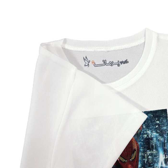 تی شرت آستین کوتاه بچگانه پرمانه طرح مرد عنکبوتی کد pmt.6797