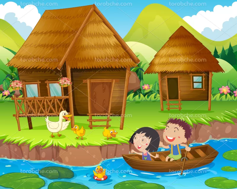 وکتور خانه روستایی | گرافیک با طعم تربچه