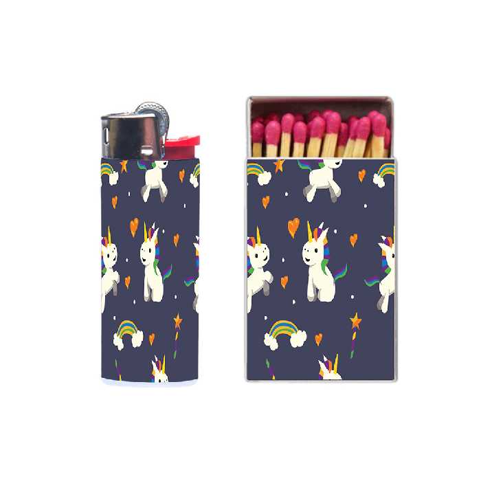 فندک مدل یونیکورن کد 374 به همراه کبریت