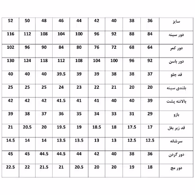 الگو خیاطی بالاتنه و آستین زنانه متد ترک کد 9 سایز 52