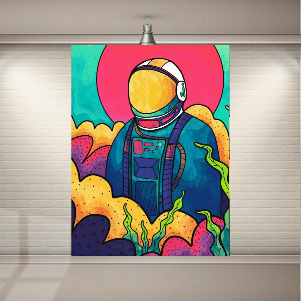 تابلو بوم طرح فضانورد هنری فانتزی مدل SDB9166