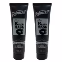 ماسک صورت رینو زیت مدل Black mask carbon active حجم 100 میلی لیتر مجموعه 2 عددی