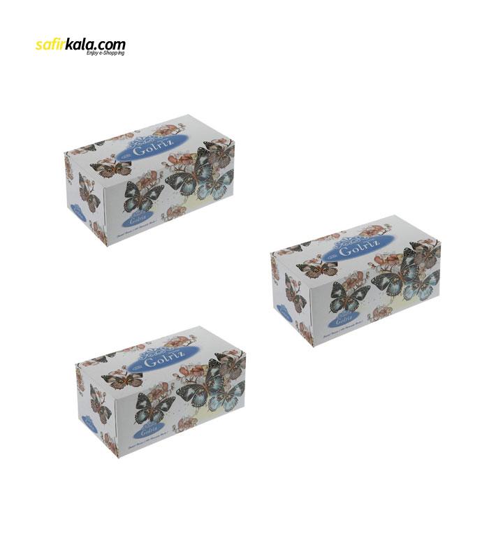 دستمال کاغذی 100 برگ گلریز گلدار مدل افسون بسته 3 عددی