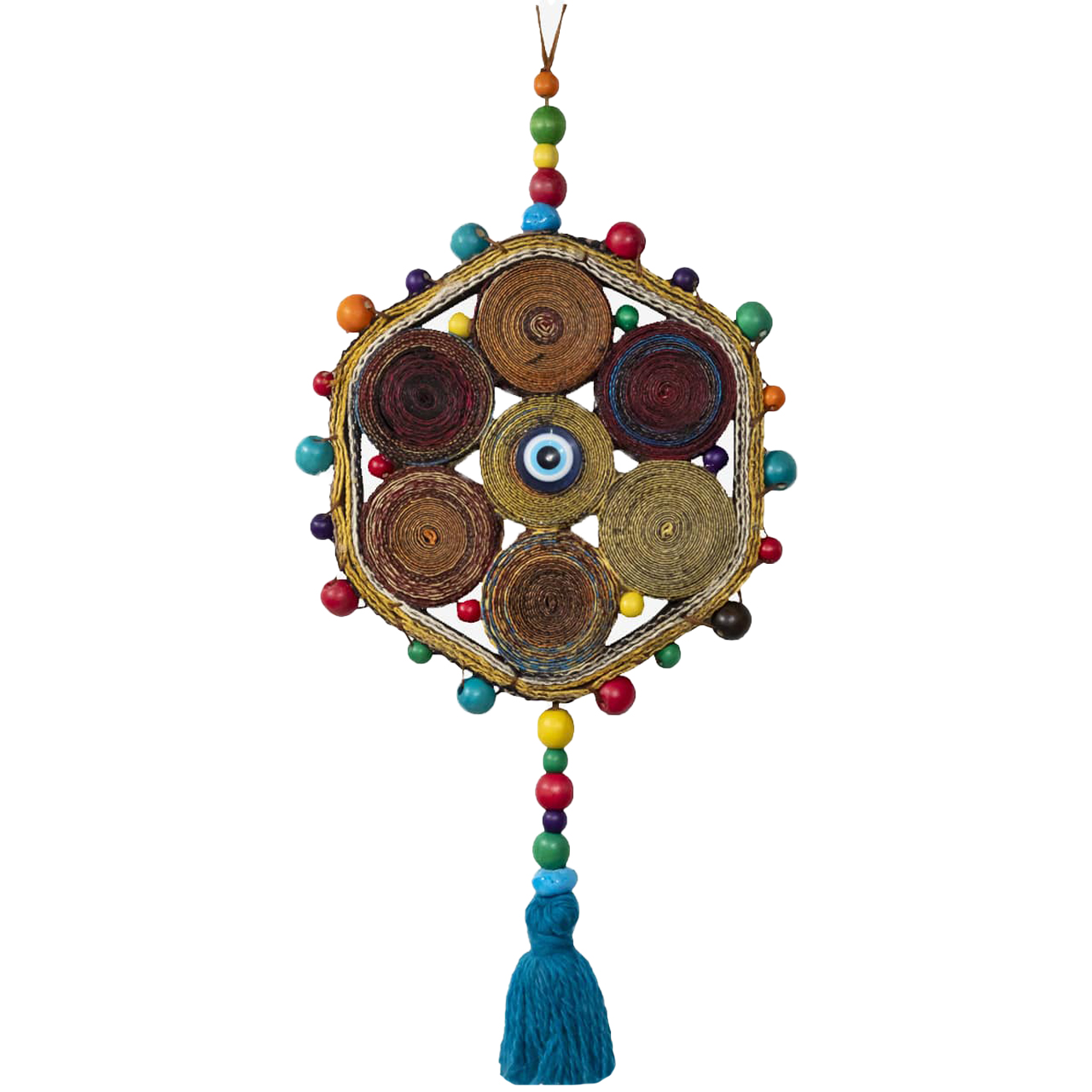 آویز تزیینی دوراونتاش طرح چشم نظر مدل عقیق