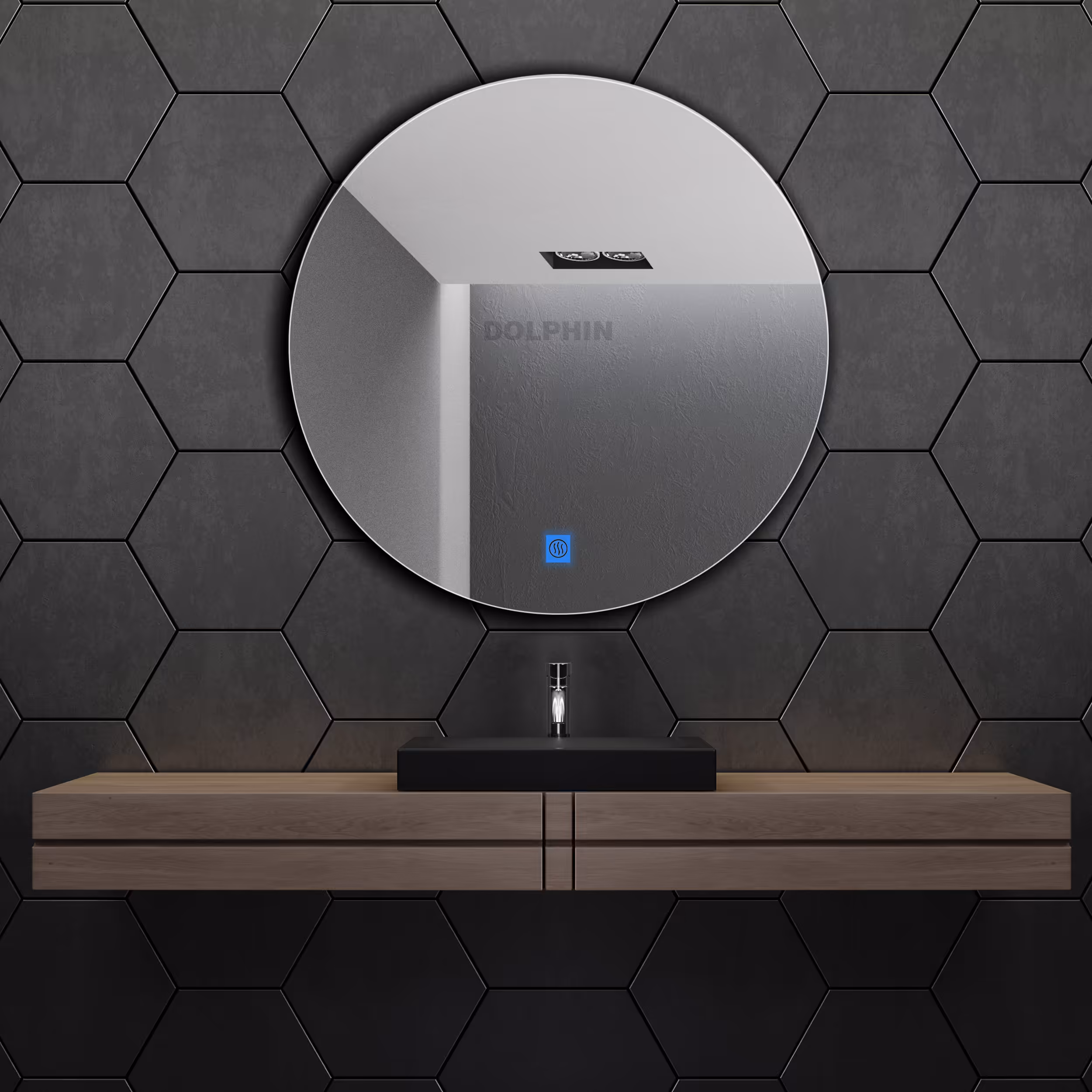 آینه سرویس بهداشتی  دلفین مدل ضدبخار کد HT-Q-70