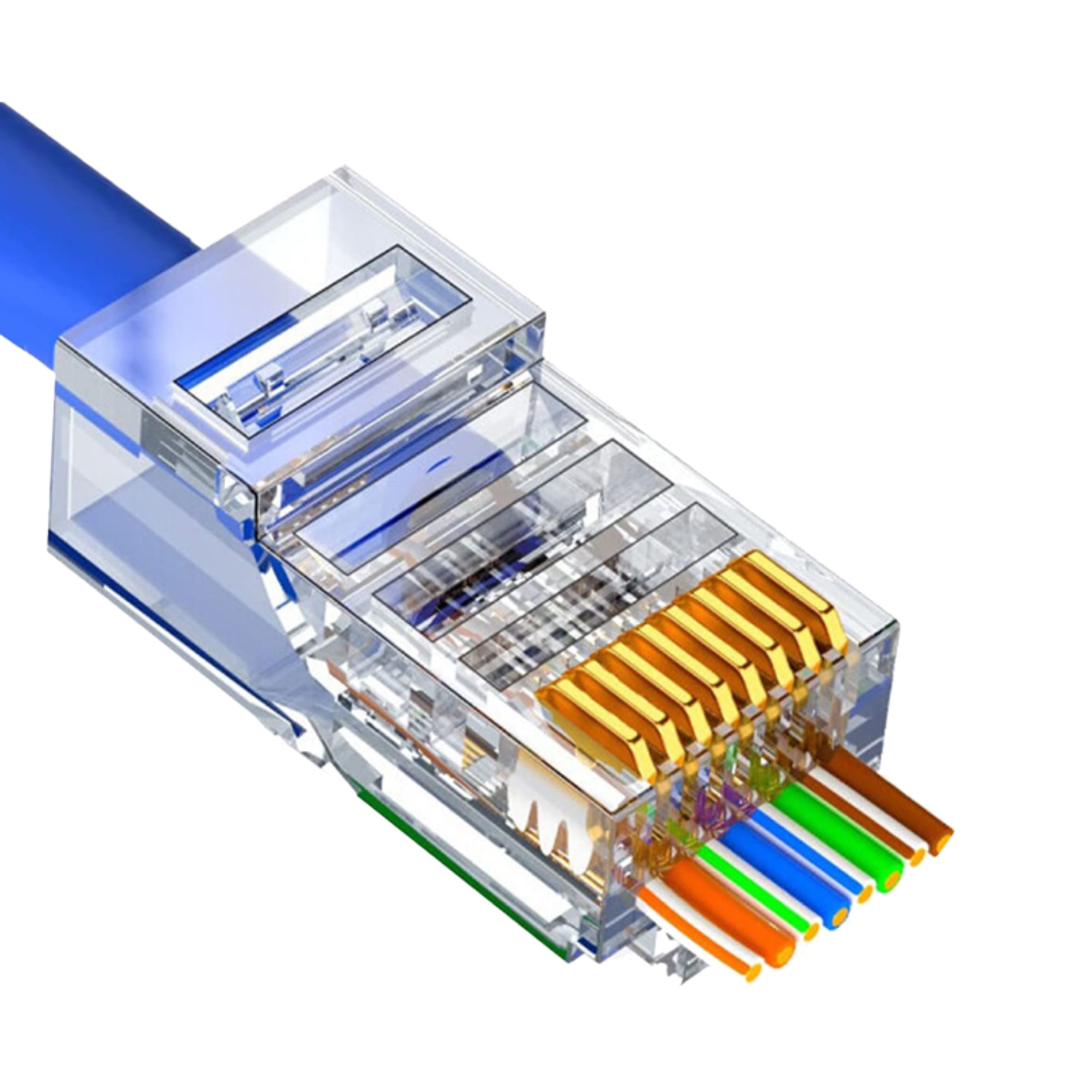 سوکت کابل شبکه CAT6 UTP میان گذر ته باز OPEN END بسته 5 عددی