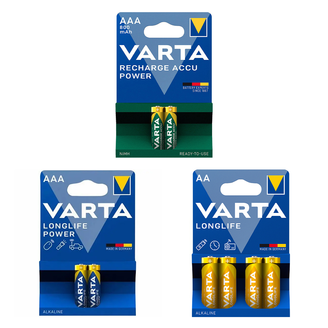 باتری قلمی و نیم قلمی وارتا مدل Family مجموعه 8 عددی