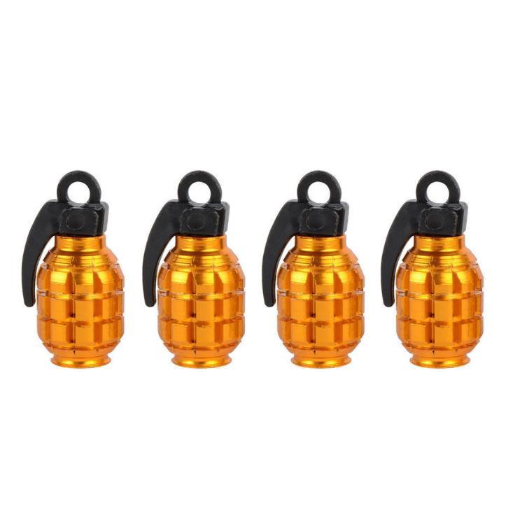 سر والف لاستیک خودرو طرح نارنجک مدل G124 بسته 4 عددی