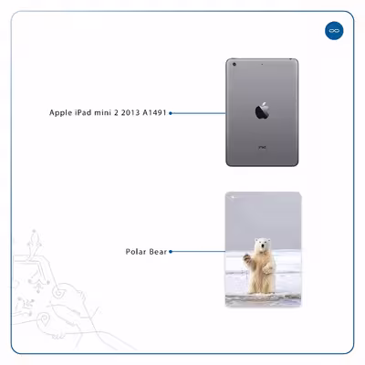 برچسب پوششی ماهوت مدل Polar bear مناسب برای تبلت اپل iPad mini 2 2013 A1491
